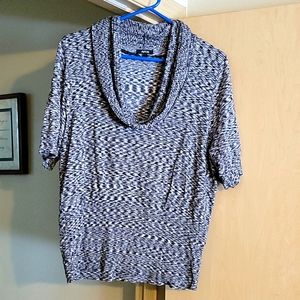 Short Sleeve Sweater with Cowl Neck
